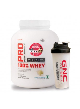 GNC Pro Performance 100% Whey Protein 2.2 lbs (1 Kg) with GNC Shaker